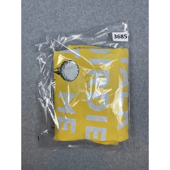 Life is Good Talk Birdie To Me Golf Shirt Size M Yellow Short Sleeve Crusher Tee - Picture 8 of 8